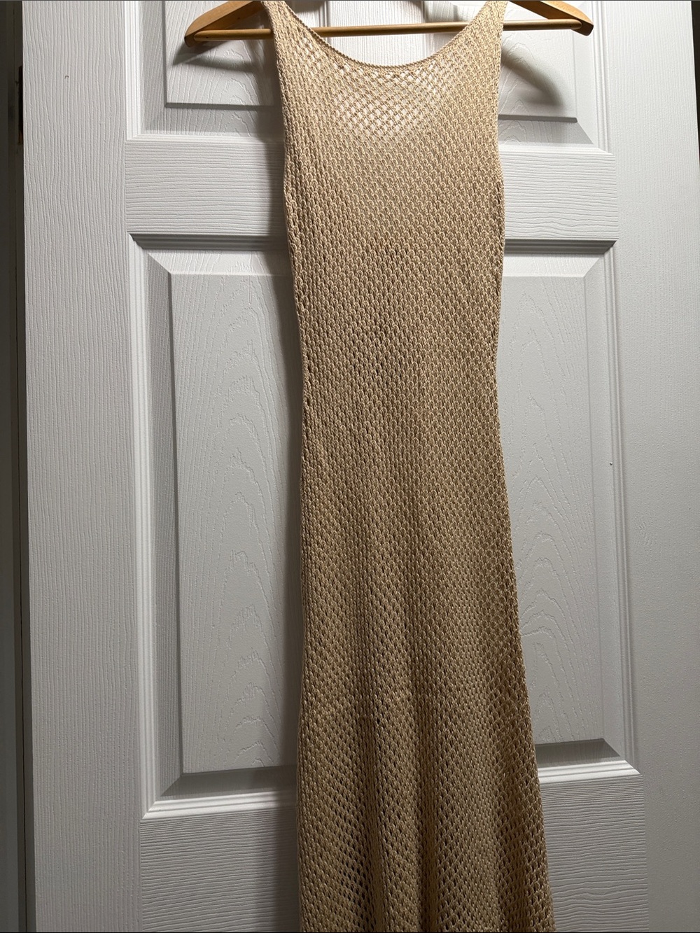 VRG GIRL TAN Crochet Knit Maxi Coverup Dress